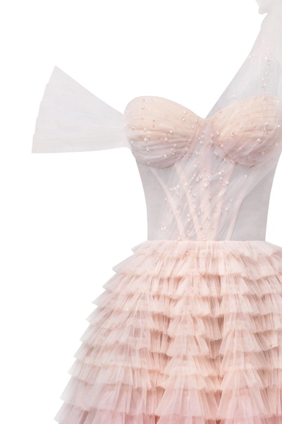 Milla Charming Ball Gown With The Frill-layered Ombre Maxi Skirt In Lavender
