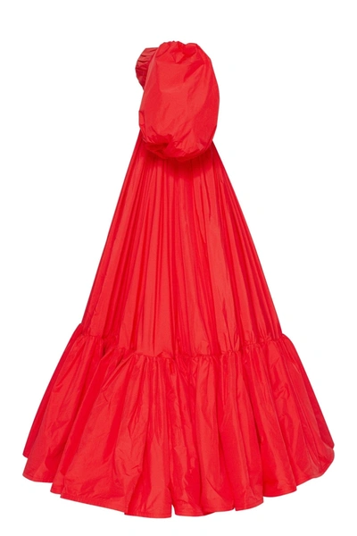 Milla Carmen Puffy Dress With Voluminous Off-the-shoulder Sleeves In Red