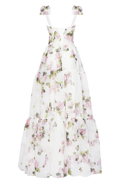 Milla Apple Blossom Tender Floral Maxi Tie-strap Dress In Apple Blossom