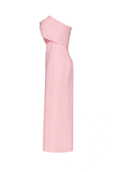 Milla Pink Classy Midi Dress With Open Neckline In Pink