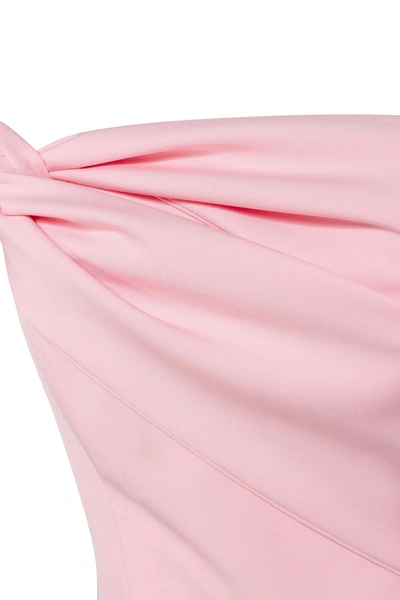 Milla Pink Classy Midi Dress With Open Neckline In Pink