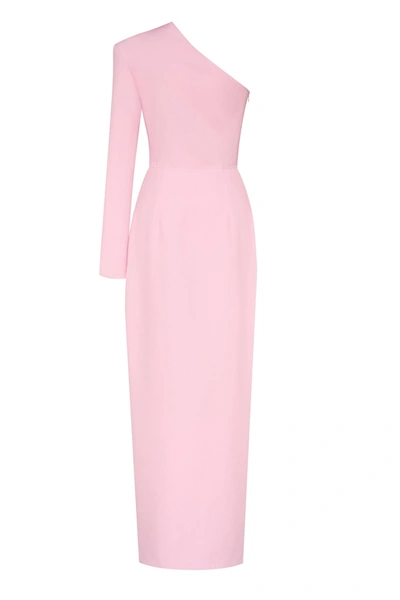 Milla Pink Long-sleeved Dress With Sharp Shoulder Cut In Pink