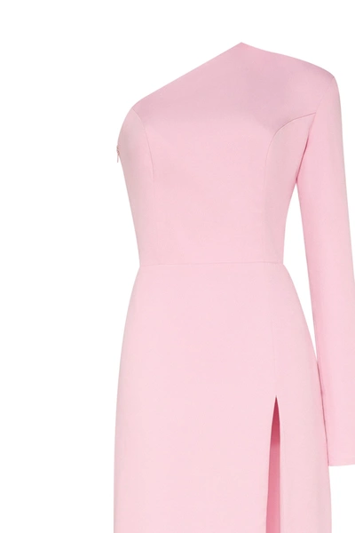 Milla Pink Long-sleeved Dress With Sharp Shoulder Cut In Pink