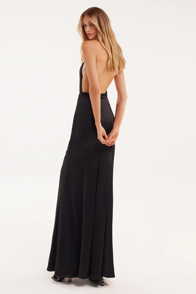 Milla Black Mock Neck Sleeveless Low Slit Dress In Black