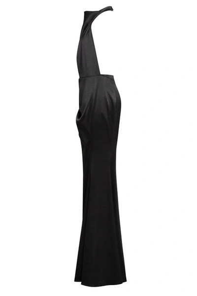 Milla Black Mock Neck Sleeveless Low Slit Dress In Black