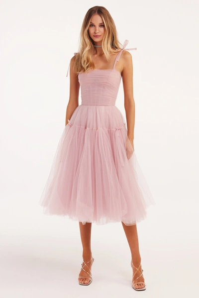 Milla Pink Tie-straps Tulle Dress In Pink
