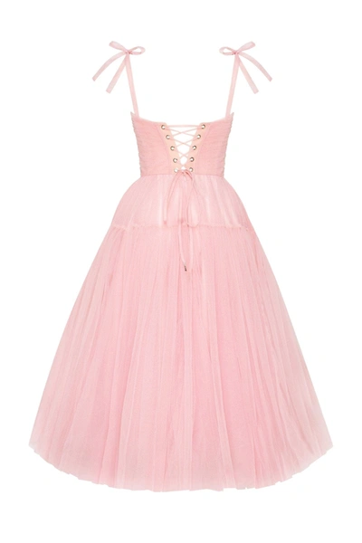 Milla Pink Tie-straps Tulle Dress In Pink