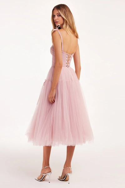 Milla Pink Tie-straps Tulle Dress In Pink