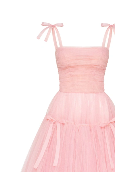 Milla Pink Tie-straps Tulle Dress In Pink