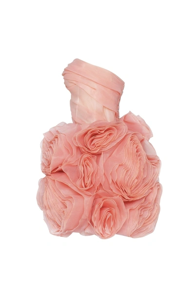 Milla Appliqud Organza Coral Mini Dress In Coral