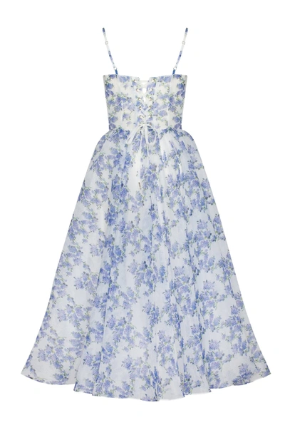 Milla Blue Hydrangea Spaghetti Strap Midi Dress