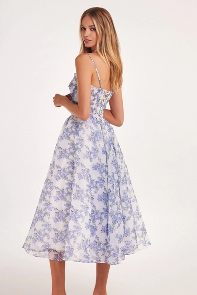 Milla Blue Hydrangea Spaghetti Strap Midi Dress