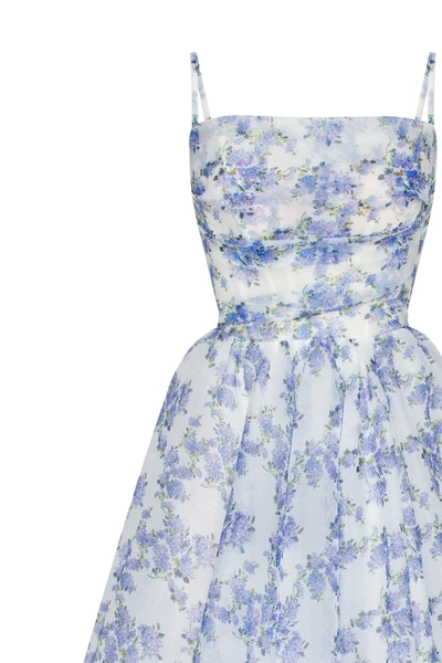 Milla Blue Hydrangea Spaghetti Strap Midi Dress