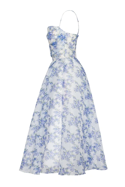 Milla Blue Hydrangea Spaghetti Strap Midi Dress