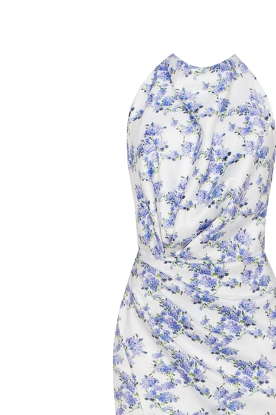 Shop Milla Blue Hydrangea Mock Neck Sleeveless Evening Dress