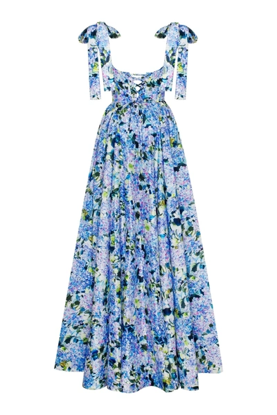 Milla Blue Hydrangea Strapped Maxi Dress In Blue Hydrangea