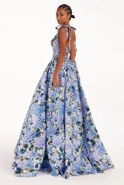 Milla Blue Hydrangea Strapped Maxi Dress In Blue Hydrangea