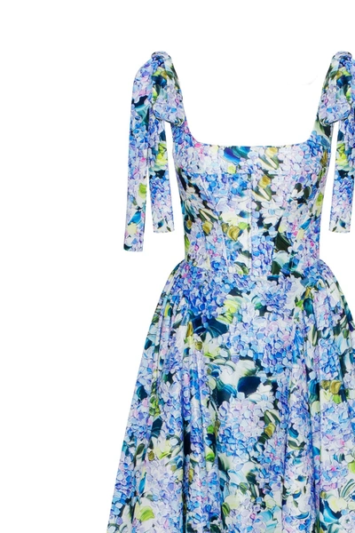 Milla Blue Hydrangea Strapped Maxi Dress In Blue Hydrangea