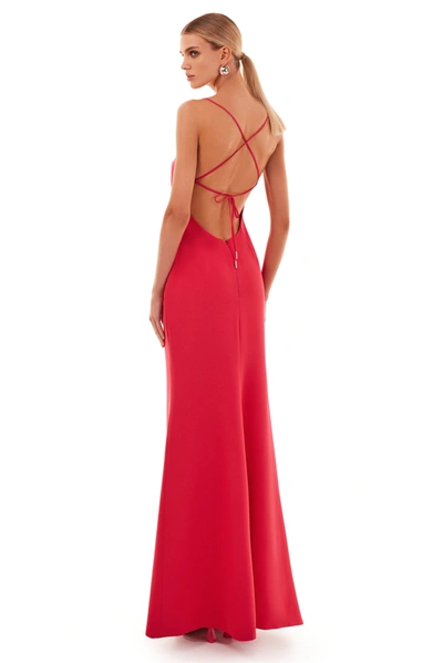 Milla Twisted Cutout Fuchsia Bodice Maxi Dress In Fuchsia