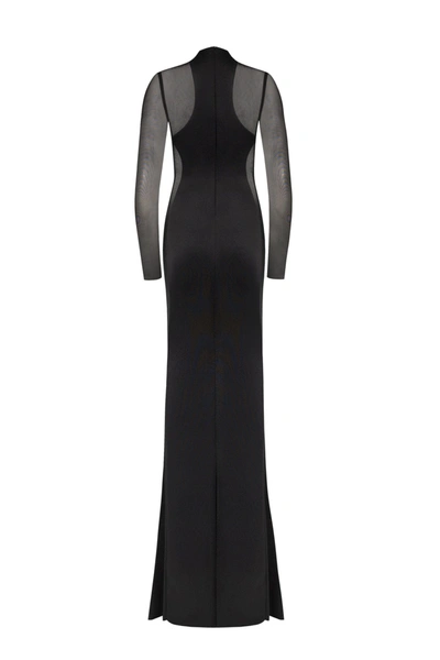 Milla Showstopper Black Dress With Semi-transparent Inserts In Black