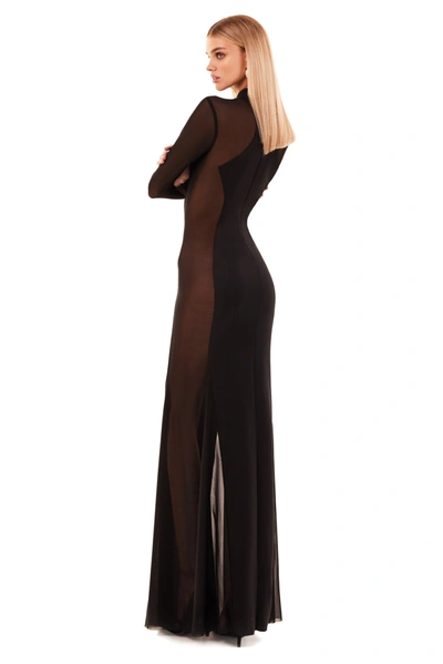 Milla Showstopper Black Dress With Semi-transparent Inserts In Black