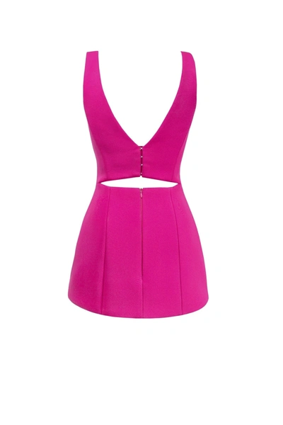 Milla Glossy Ultra Mini Dress In Pink With Cutouts In Pink