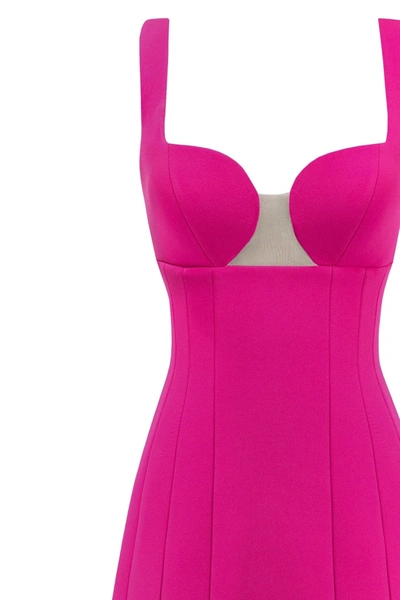 Milla Glossy Ultra Mini Dress In Pink With Cutouts In Pink