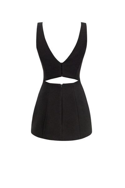 Milla Glossy Ultra Mini Dress In Black With Cutouts