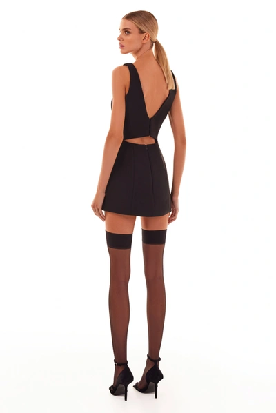 Milla Glossy Ultra Mini Dress In Black With Cutouts