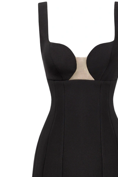 Milla Glossy Ultra Mini Dress In Black With Cutouts