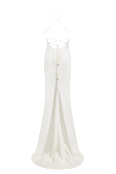Shop Milla Lustrous White Halterneck Maxi Dress
