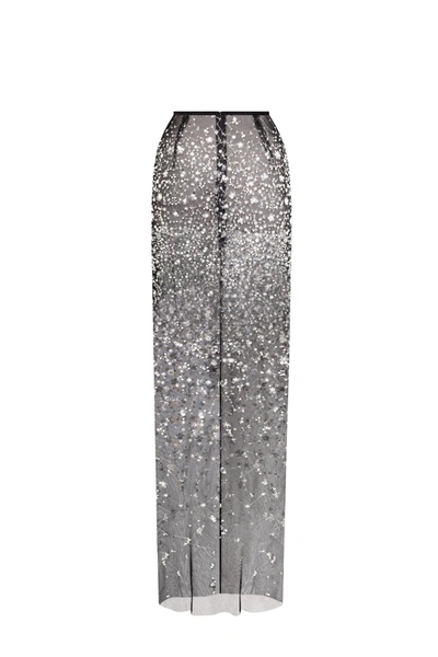 Milla Crystal-covered Fabulous Black Maxi Dress In Black