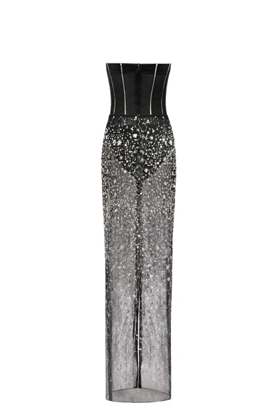 Shop Milla Crystal-covered Fabulous Black Maxi Dress