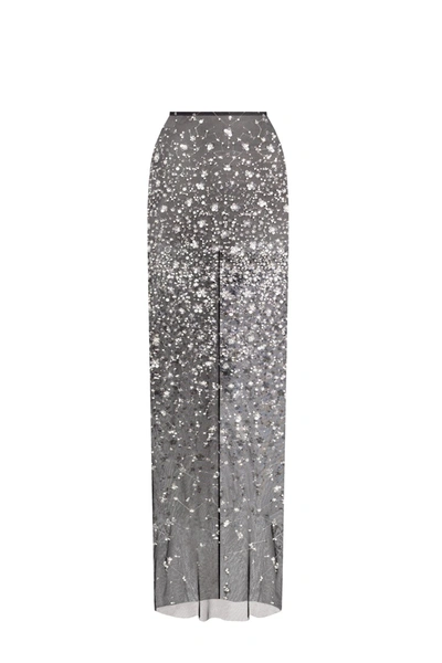 Milla Crystal-covered Fabulous Black Maxi Dress In Black