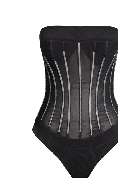 Milla Crystal-covered Fabulous Black Maxi Dress In Black