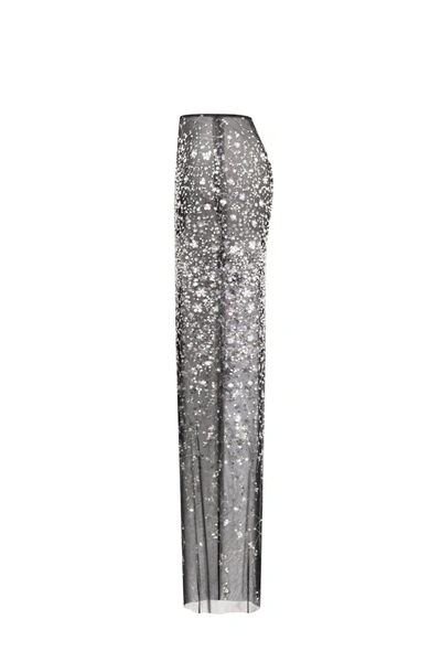 Milla Crystal-covered Fabulous Black Maxi Dress In Black