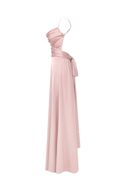 Shop Milla Boudoir Misty Rose Silk Slip Dress In Olive