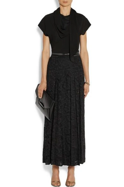 Shop Givenchy Pleated Lace Culottes