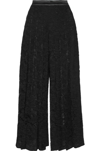 Givenchy Pleated Lace Culottes In Black