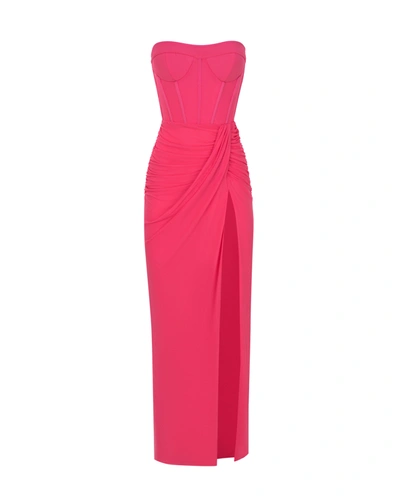 Shop Milla Striking Pink Off-the-shoulder Maxi Dress