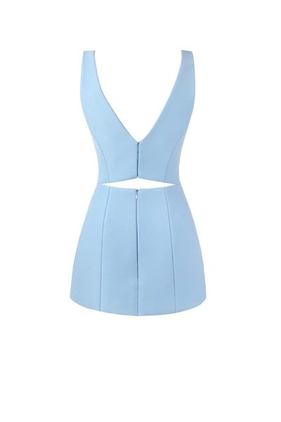 Shop Milla Glossy Ultra Mini Dress In Light Blue With Cutouts