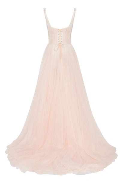 Shop Milla Peach Multi-layered Tulle Gown