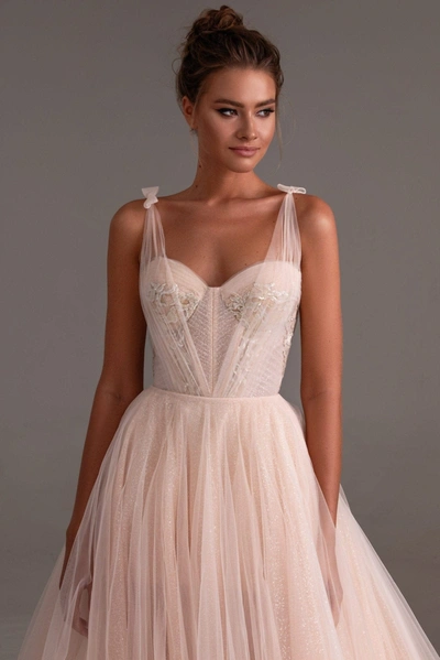 Shop Milla Peach Multi-layered Tulle Gown