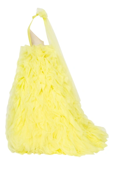 Milla Turtleneck Festive Yellow Evening Gown In Yellow