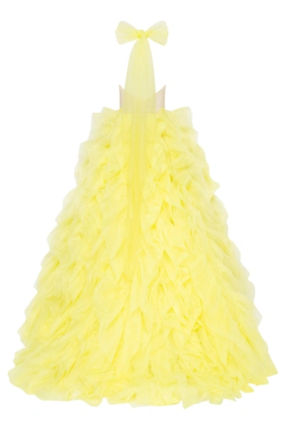 Milla Turtleneck Festive Yellow Evening Gown In Yellow