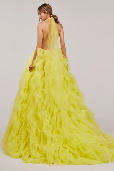 Milla Turtleneck Festive Yellow Evening Gown In Yellow