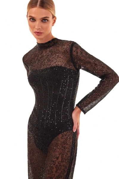 Shop Milla Crystal-embellished Striking Maxi Dress In Black