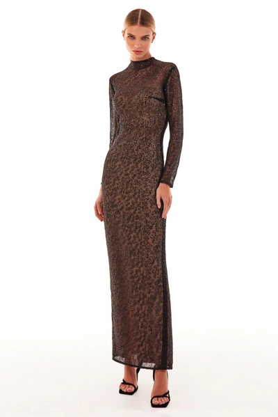 Milla Crystal-embellished Striking Maxi Dress In Black