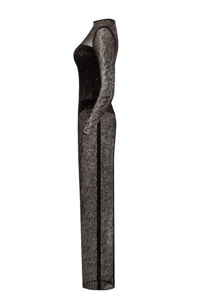 Milla Crystal-embellished Striking Maxi Dress In Black