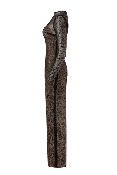 Milla Crystal-embellished Striking Maxi Dress In Black